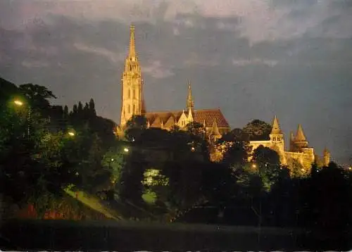 Postcard Hungary Budapest Matthias church