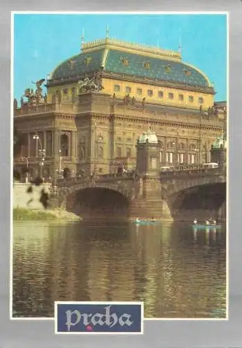 Postcard Czech Republic Prague national theatre