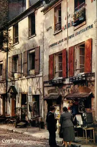 Postcard France Paris place du Tertre a Montmartre