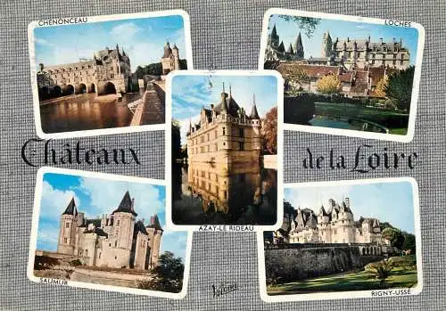 Postcard France Val de Loire le chateaux