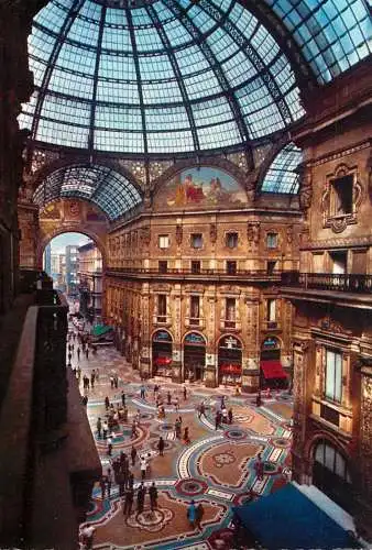 Postcard Italy Milano interno galleria Vittorio Emanuele II 1973
