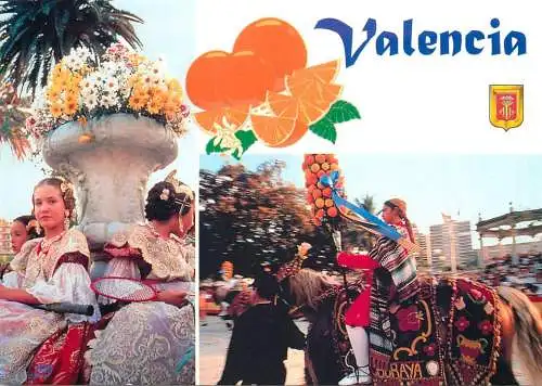 Postcard Spain Valencia batalla de flores