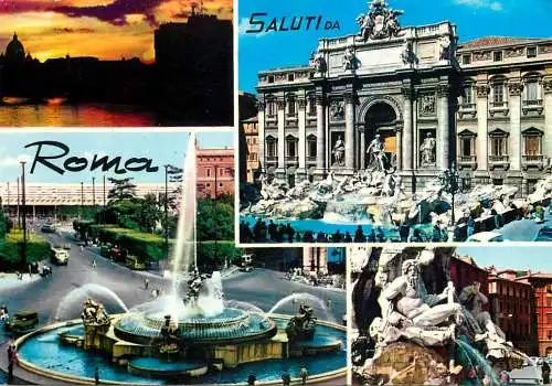 Postcard Italy Rome multi view