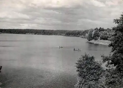 Postcard Poland lake and boats Szwajcaria Kaszubska