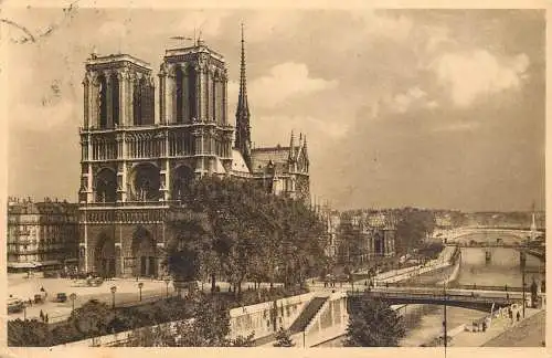 Postcard France Paris > Notre Dame de Paris 1937