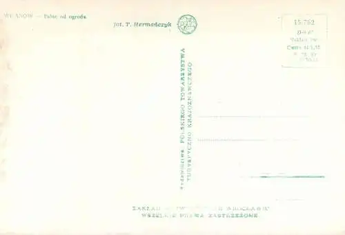Postcard Poland Wilanow palac od ogroda