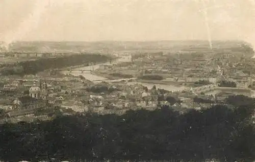 Postcard Czech Republic Prague aerial