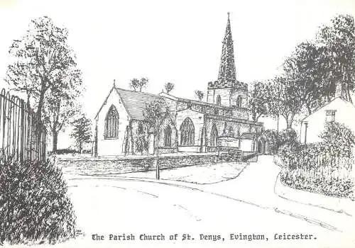 Postcard Uk England Leicester parish church of St. Denys