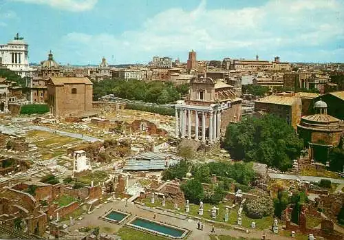 Postcard Italy Rome Forum Roman panorama ruins