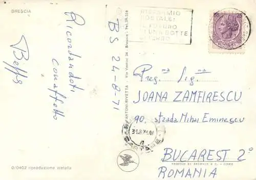 Postcard Italy Brescia multi view 1971