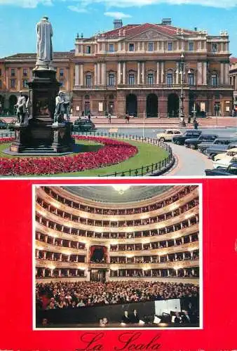 Postcard Italy Milano piazza della Scala 1968