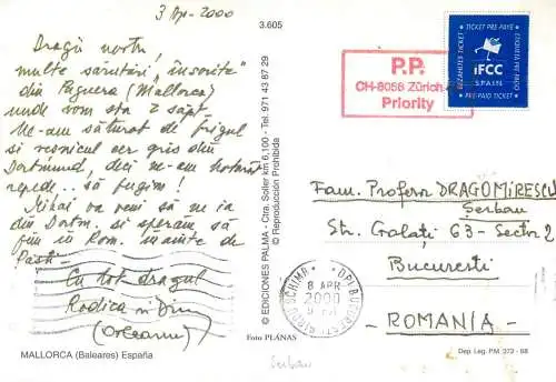 Postcard Spain > Islas Baleares > Mallorca multi view map 2000