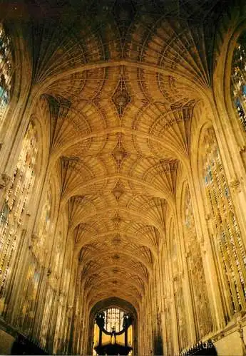 Postcard Uk England Cambridge King's college chapel great vault