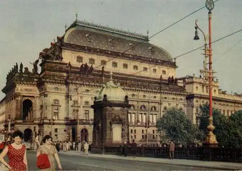 Postcard Czech Republic Prague Narodni divadlo