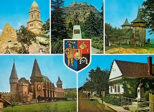 Romania jud. Hunedoara different views & emblem