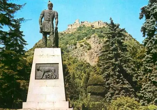 Romania Deva vedere spre cetate & statuia lui Decebal
