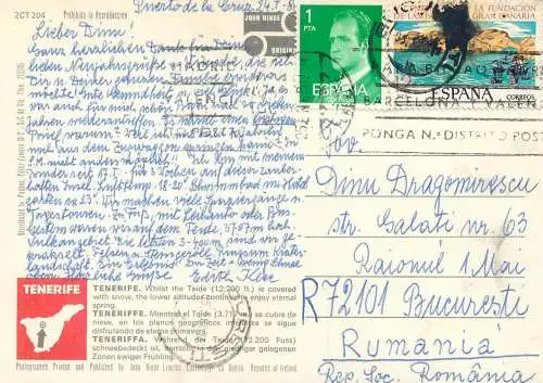 Postcard Spain > Islas Canarias > Tenerife el teide