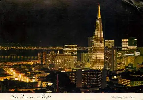Postcard United States > CA - California > San Francisco night