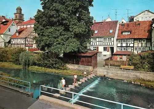 Postcard Germany Hessen Lauterbach Schrittsteine