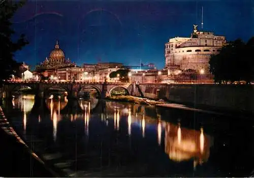 Postcard Italy Rome castle Sant Angelo 1967