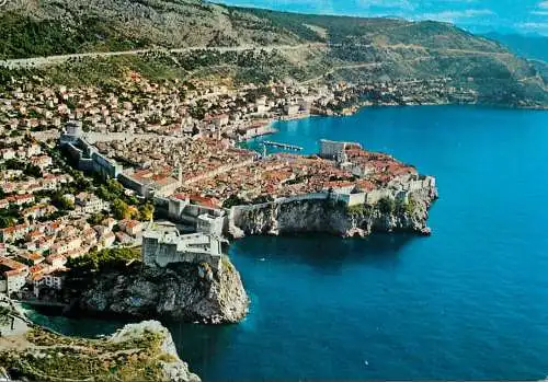 Postcard Croatia Dubrovnik coast citadel 1972