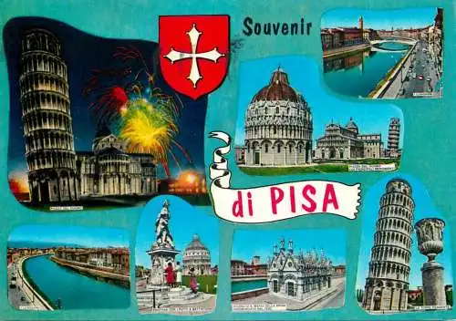 Postcard Italy Pisa multi view
