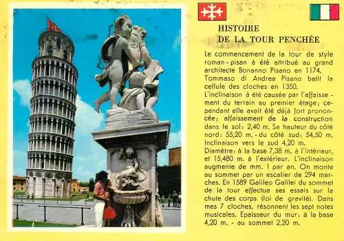 Postcard Italy Pisa leaning tower