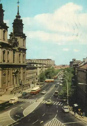 Postcard Poland Warszawa Ulica krakowskie przedmiescie 1968