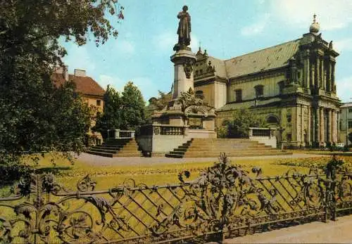 Postcard Poland Warszawa Pomnik Adama Mickiewicza 1969