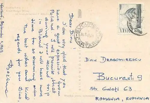 Postcard Poland Warszawa 1969