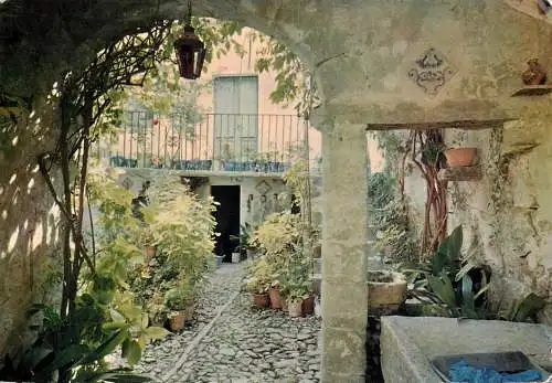 Postcard Italy Erice small  courtyard 1972