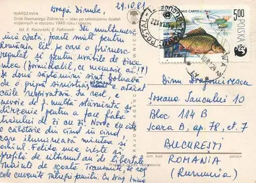 Postcard Poland Warszawa Grob Nieznanego Zolnierza 1981