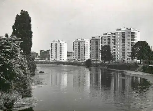 Postcard Poland Gdansk river and buildings 1967