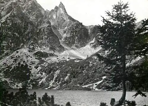 Postcard Poland Tatry mountain scene mnich nad morskim okiem 1966