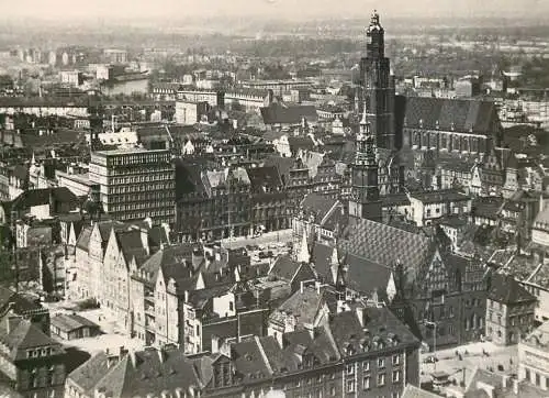 Postcard Poland Wroclaw z lotu ptaka