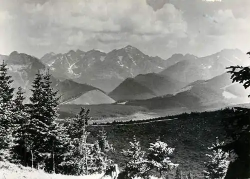 Postcard Poland Tatry widok z Glodowki