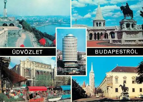 Postcard Hungary greetings from Budapest