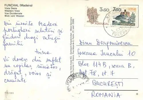 Postcard Portugal Madeira Western view