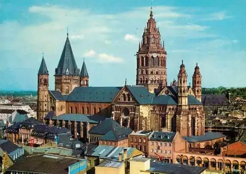 Postcard Germany Mainz am Rhein dom