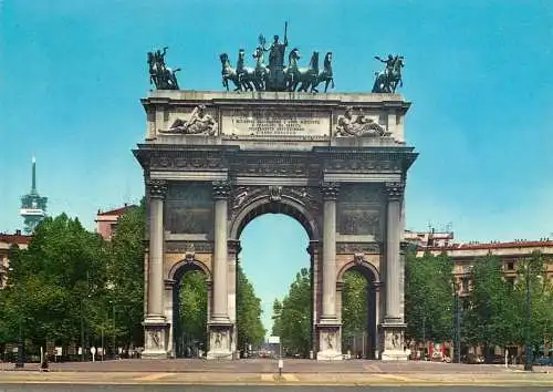 Postcard Italy Milano peace arch