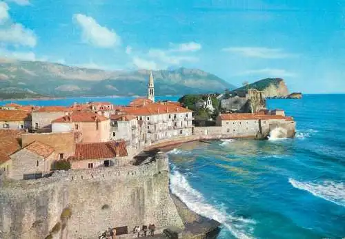 Postcard Montenegro Budva coast scene