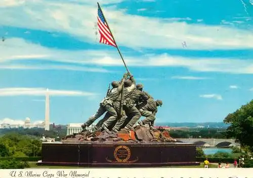 Postcard USA Washington D.C. U.S. Marine Corps War Memorial 1976