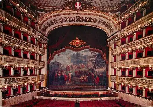 Postcard Italy Naples teatre S Carlo interno 1972