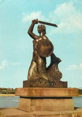 Postcard Poland Warszawa 1966 statue