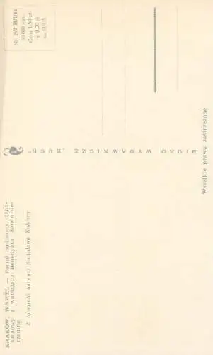 Postcard Poland Krakow Wawel fragment Sali Turnie jowej
