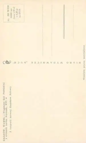 Postcard Poland Krakow Wawel fragment Sali Poseiskiej