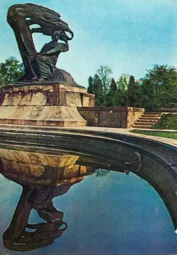 Postcard Poland Warszawa Pomnik Fryderyka Chopina monument 1972
