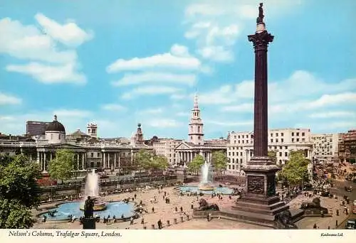 Postcard UK England London Trafalgar square