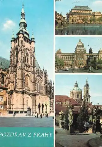 Postcard Czech Republic Prague church 1972