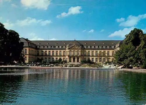 Postcard Germany Stuttgart Neues Schloss mit Anlagensee 1970
